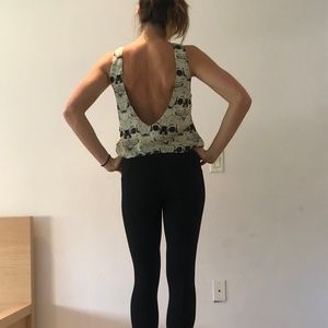 LF backless silk skull top